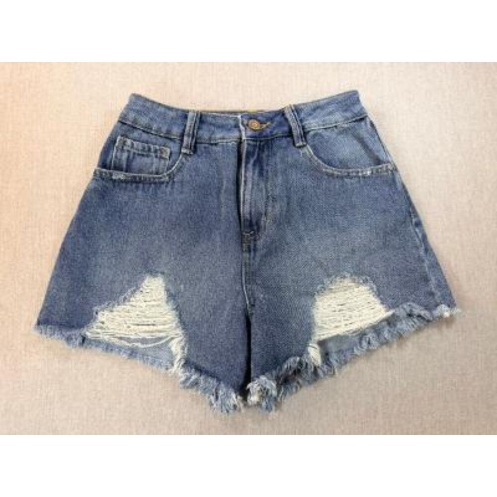 Sincerely Jules Distressed Denim Cut Off Shorts Medium Wash Blue Size 1/25